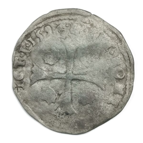 Douzain aux deux H – Henri III (monnayage de la Ligue) – 1594 Q Narbonne – 1,9 g – 24 mm – Billon – R2 – Image 2