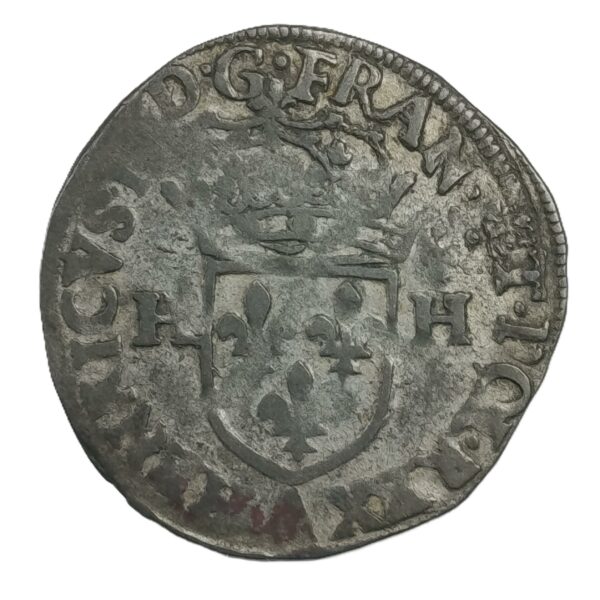 Douzain aux deux H – Henri III (1er type) – 1577 A Paris – 2,3 g – 24 mm – Billon