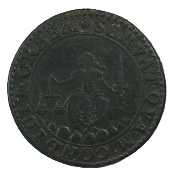 Jeton « ORBEM SERVAT QUAM CONDIDIT » – Louis XIII – n.d. – Cuivre – 2,05 g – 23 mm – Image 2