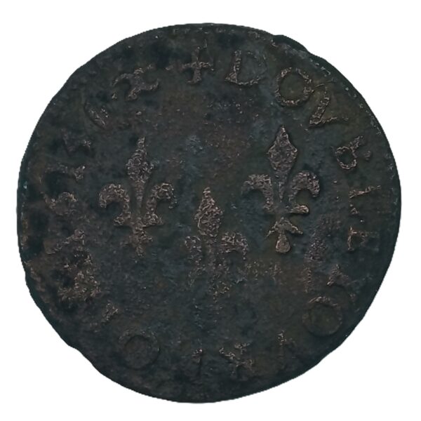 Double tournois – Louis XIII – 1614 – Atelier d’Aix-en-Provence – 3,03 g – 20 mm – Image 2