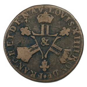 6 deniers « Dardenne » – Louis XIV – Aix 1711 – 4,56 g – 25 mm