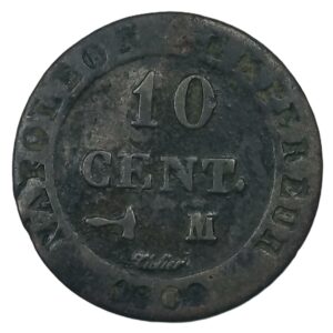 10 centimes Napoléon Ier – N couronné – 1809 M (Toulouse) – Billon – 1,98 g
