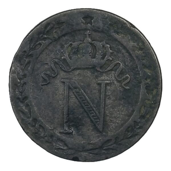 10 centimes Napoléon Ier – N couronné – 1809 M (Toulouse) – Billon – 1,98 g – Image 2