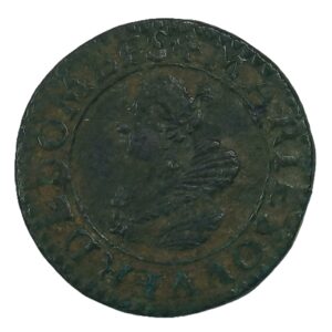 Double tournois – Marie de Bourbon-Montpensier – 1628 Trévoux – Cuivre – Principauté de Dombes – 3,32 g TTB
