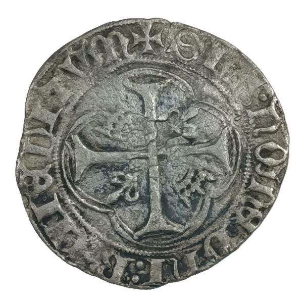 Blanc à la couronne de Charles VII Montpellier (point 4e) 26 mm 2,40 g – Image 2