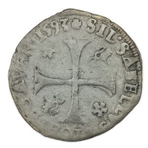 Douzain – Clément VIII (Silvio Savelli vice-légat) – 1593 A (Avignon) – Argent billon – État B+