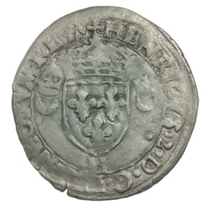 Douzain aux croissants – Henri II – La Rochelle 1555 – 2,3 g – 25 mm – Billon