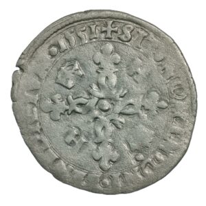 Douzain aux croissants – Henri II – La Rochelle 1555 – 2,3 g – 25 mm – Billon