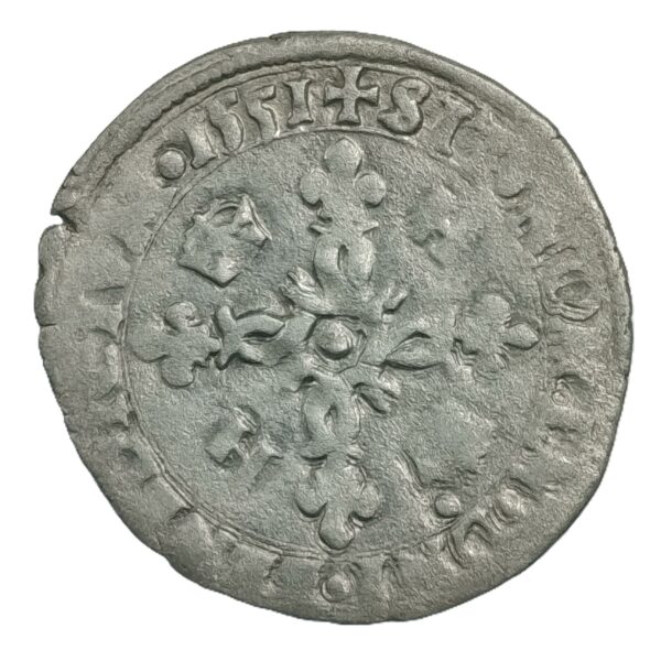 Douzain aux croissants – Henri II – La Rochelle 1555 – 2,3 g – 25 mm – Billon – Image 2