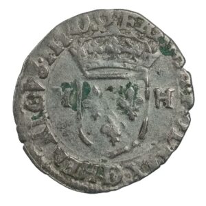 Douzain aux deux H – Henri III – 1588 D Lyon – 2,1 g – 22 mm – Billon