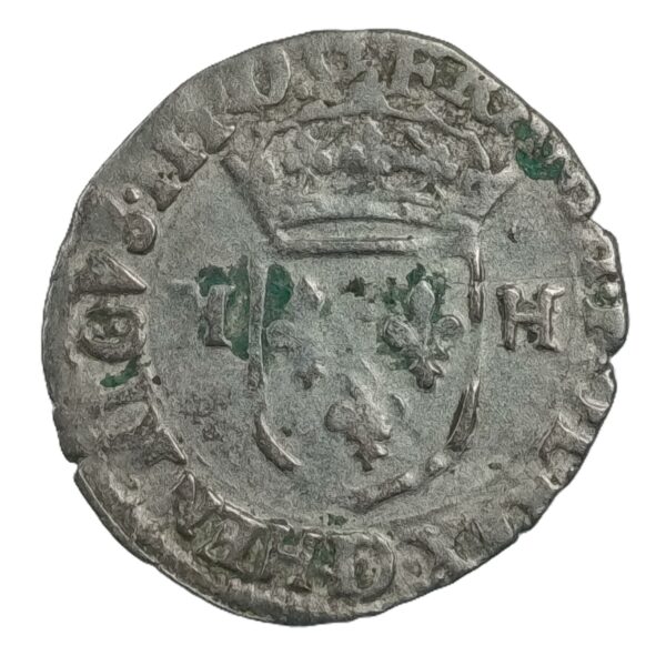 Douzain aux deux H – Henri III – 1588 D Lyon – 2,1 g – 22 mm – Billon