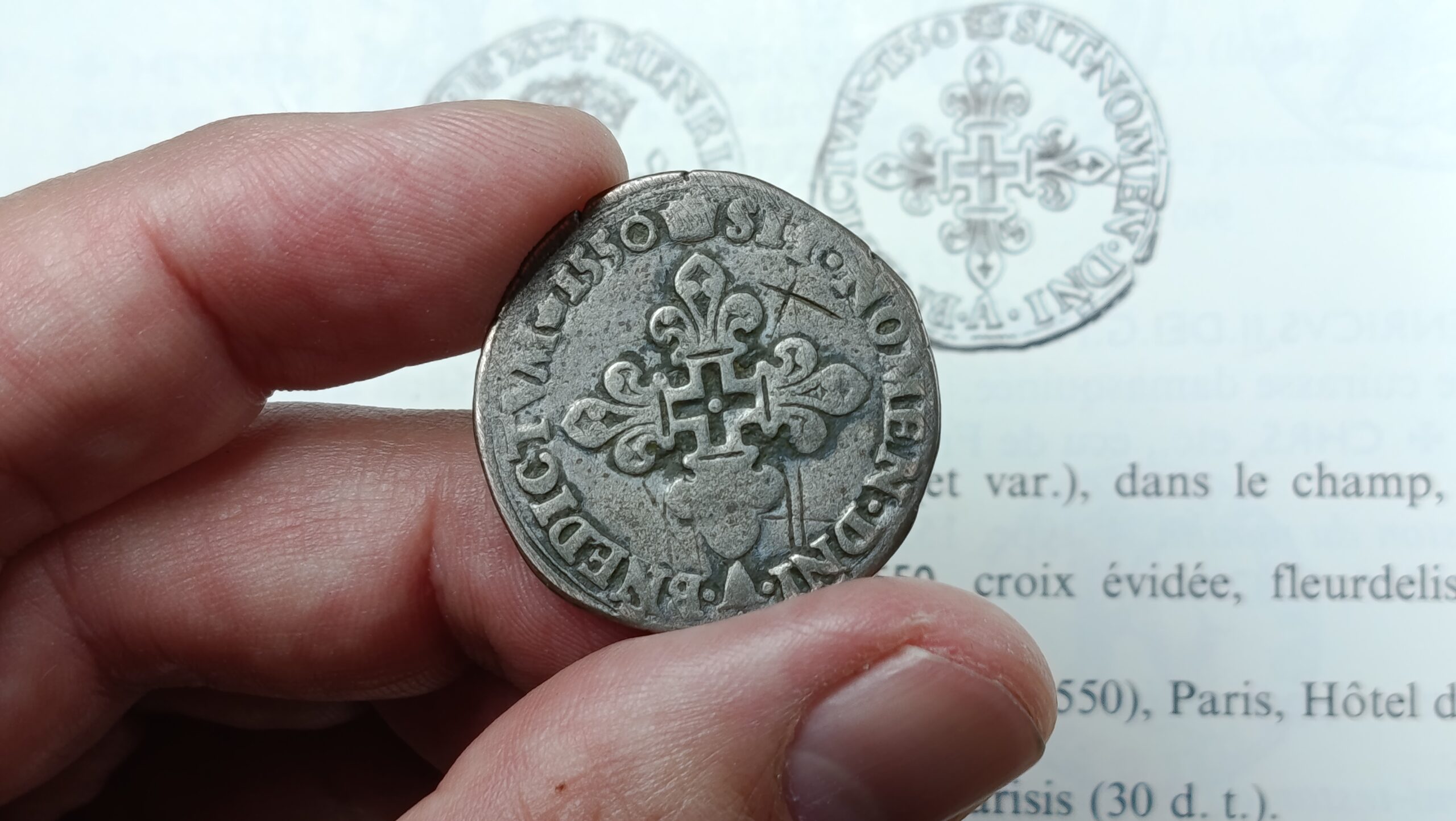 Gros de six blancs dit "Gros de Nesle" Henri II (1547-1559) 1550 5,3 g – Image 3