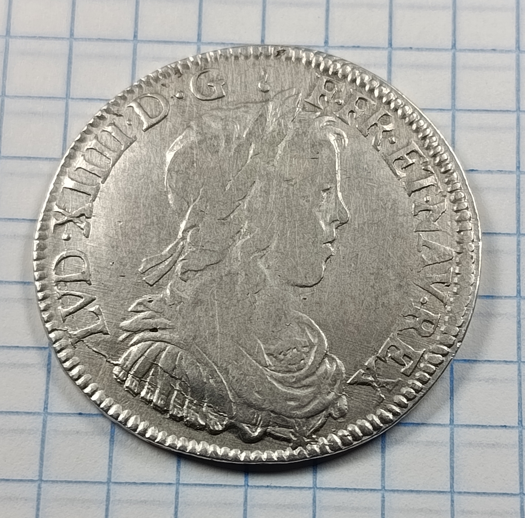 Demi écu à la mèche longue de Louis XIV 1651 I (Limoges) TB