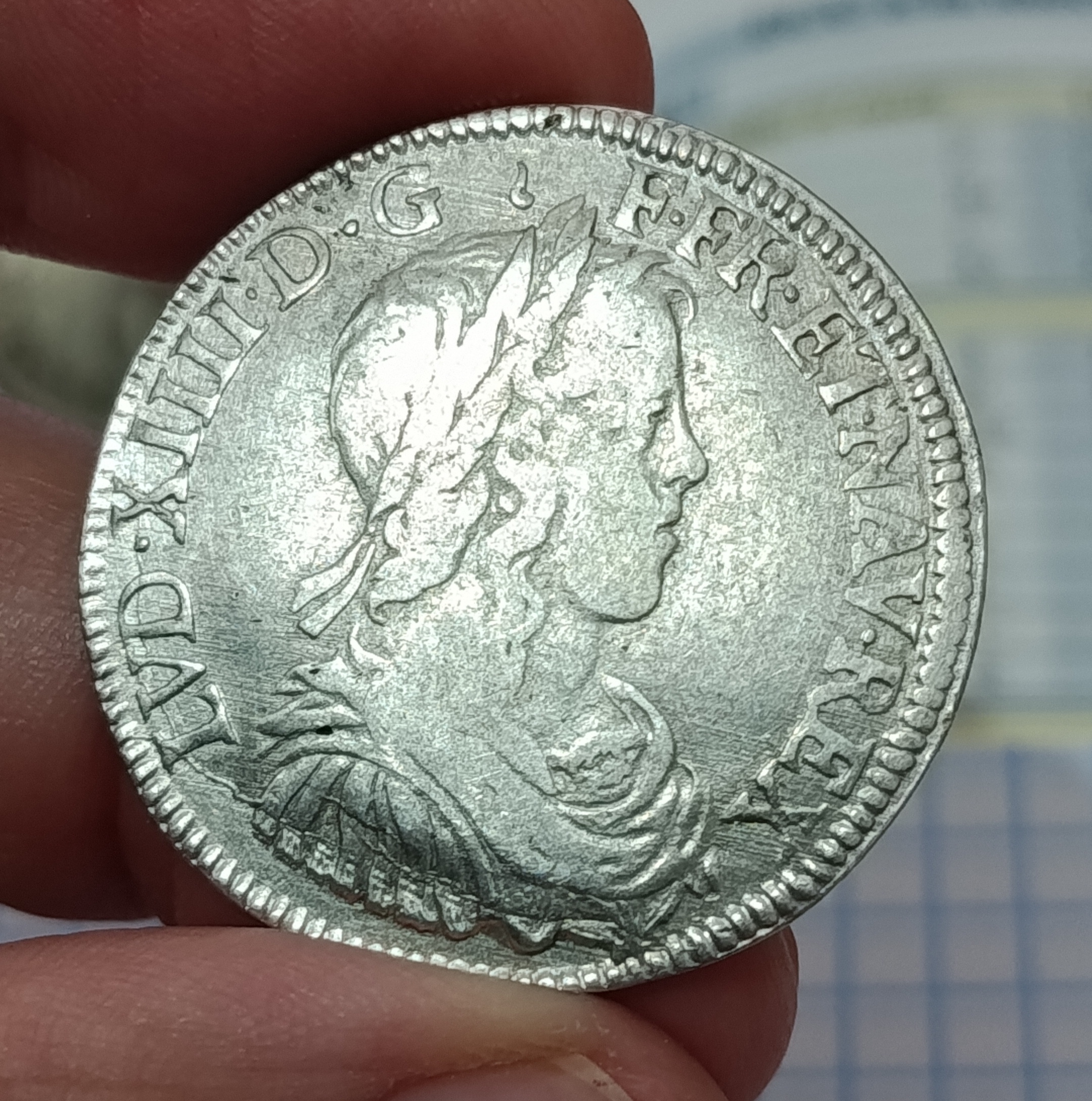 Demi écu à la mèche longue de Louis XIV 1651 I (Limoges) TB – Image 3